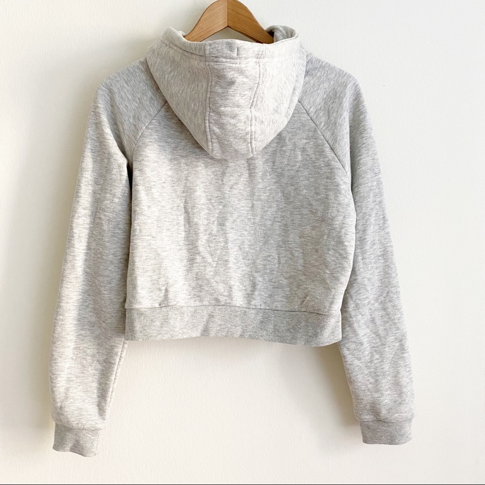 K-Swiss Grind Cropped Logo Hooded Sweatshirt Heather Grey M - Picture 9 of 9